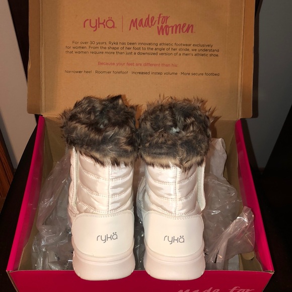 Ryka White Fur Trimmed Boots - Picture 5 of 7